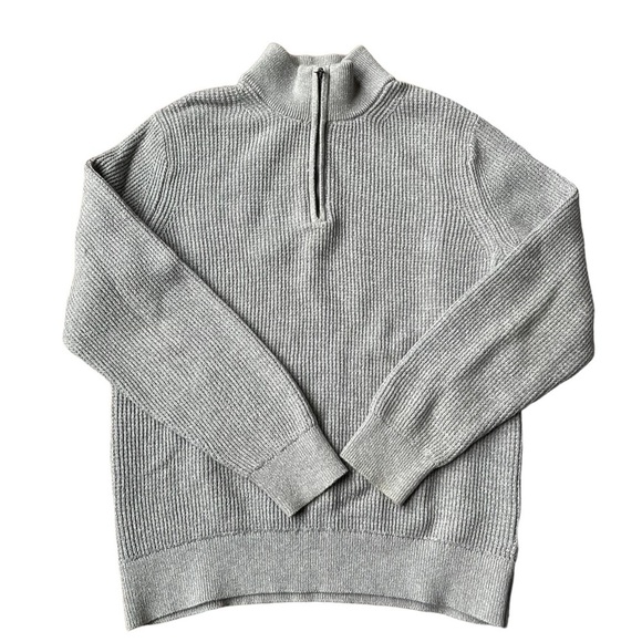 Gap 1/4 Zip Knit Gray Pullover Sweater Size: L - Picture 2 of 7